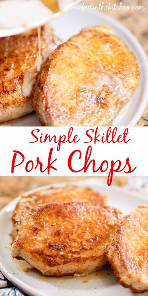 Stove-top Pork Chops Stove Top Pork Chops, Fried Boneless Pork Chops, Skillet Pork Chop Recipes, Cooking Boneless Pork Chops, Skillet Pork Chops, Boneless Pork Chop Recipes, Pork Chop Recipes Crockpot, Cooking Pork Chops, Easy Pork Chops