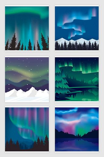 Northern Lights Graphic Design, Aurora Borealis Illustration, Northern Lights Drawing, Northern Lights Illustration, Aurora Illustration, Aurora Drawing, Aurora Artwork, Aurora Landscape, Aurora Art