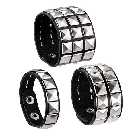 PRICES MAY VARY. Occasion: These rivet cuff bangle are for attending parties, proms, concert, or just wear, making catching and charming. Material: The are made of PU leather, and , not easy to rust, and the rivets are round and smooth, which will not hurt human body, confortable to wear. Studded Bracelets: Gothic bracelets, pyramid , they will make you a , suitable for costumes. Gift Choice: This unique rivets bracelet set is a great gift for your friends on birthday, Halloween, Christmas and o Punk Bracelets, Wrap Bangles, Leather Rivets, Leather Bangle, Estilo Punk, Style Punk, Leather Cuffs Bracelet, Unisex Gifts, Gothic Style