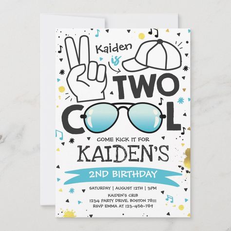 Winter Birthday Party Boy, Water Theme Birthday, Two Cool Party, Two Cool Birthday Party, Cool Birthday Invitations, Two Cool Birthday, Boy 2nd Birthday, Hip Hop Birthday, 2nd Bday Ideas