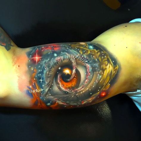 Top 105 Best Third Eye Tattoos - [2020 Inspiration Guide] Galaxy Tattoo Sleeve, Inside Of Arm Tattoo, Third Eye Tattoos, Tato Flash, Eyeball Tattoo, Astronaut Tattoo, Universe Tattoo, Galaxy Eyes, Galaxy Tattoo