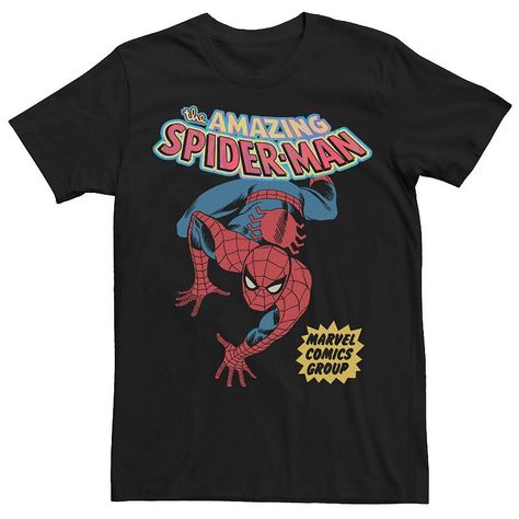 You'll be ready to swing into action wearing this men's Spider-Man tee. You'll be ready to swing into action wearing this men's Spider-Man tee. FEATURES Crewneck Short sleeveFABRIC & CARE Cotton Machine wash Imported Size: XL. Color: Black. Gender: male. Age Group: adult. Pattern: Graphic. Material: Cotton Blend. Spider Man Vintage, Superhero Tshirt, Spiderman Shirt, Amazing Spider Man, 90s Shirts, Graphic Tees Vintage, Young T, Men Vintage, Amazing Spider