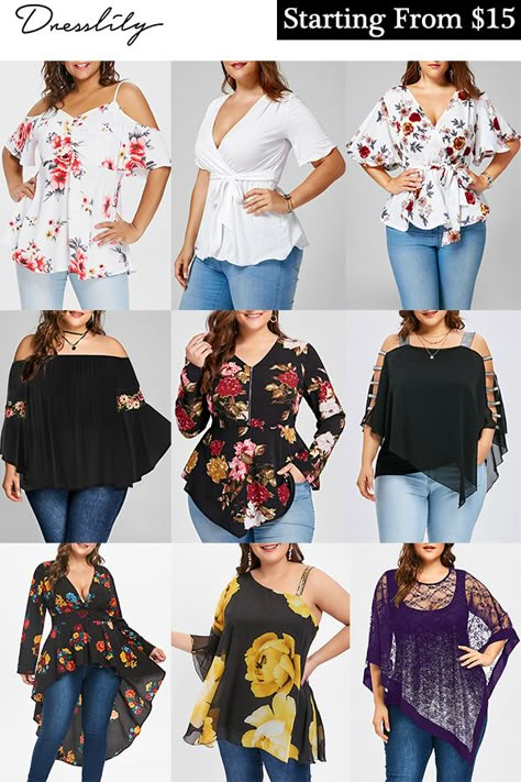 Plus Size Blouses For Women, Blouses Plus Size, Plus Size Tunics, Scalloped Blouse, Blouses Casual, Expensive Things, Printed Blouses, Casual Blouses, Overlay Blouse