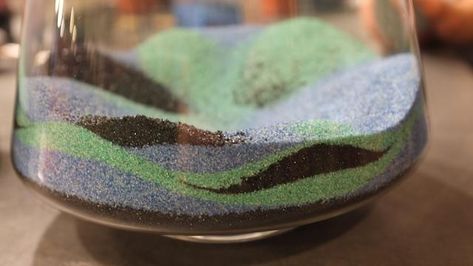 How to Make a Sand Terrarium - Sunset Magazine Sand Art Terrarium, Sand Terrarium, Colored Sand Art, Sand Creations, How To Make Sand, Succulent Cake, Cactus Terrarium, Indoor Crafts, Succulent Wall Art