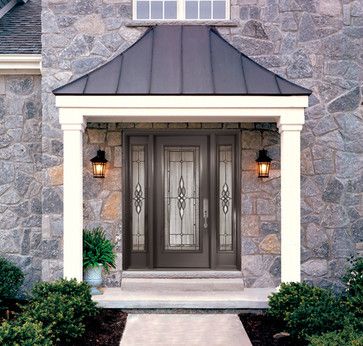 front entrance door overhangs | All Products / Floors, Windows & Doors / Doors / Front Doors Awning On Front Of House, Porch On Colonial House, Front Door Canopy Ideas Entrance, Front Door Overhang Ideas, Front Door Overhang Entrance Porticos, Front Awning Ideas Entrance, Front Door Shade Ideas, Front Door Awning Entrance, Porch Overhang Ideas