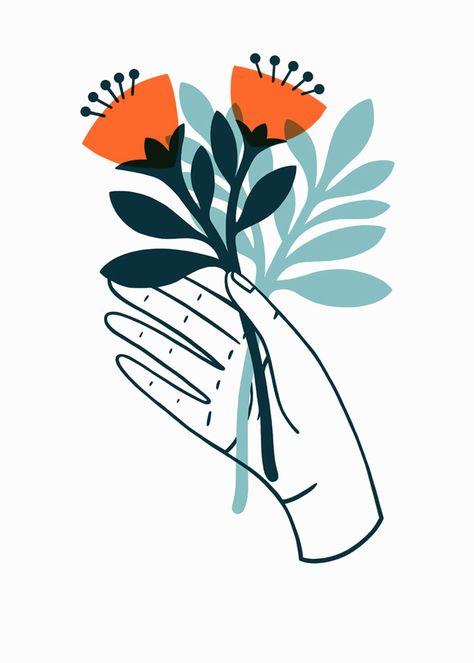 Held - - - - Sarah Abbott - - -                                                                                                                                                                                 More Creation Art, Posca Art, Cat Air, Holding Flowers, Plant Drawing, Arte Inspo, Art Et Illustration, Hand Holding, Plant Illustration