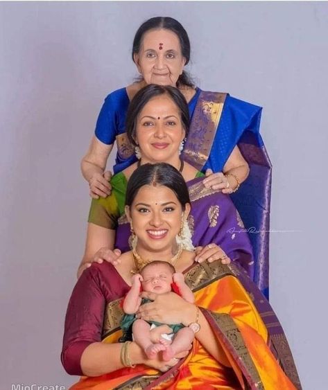 Naming Ceremony Photo Shoot, Namkaran Photography, Four Generations Photo Ideas, Namakaranam Photos, Naming Ceremony Poses, Cradle Ceremony Stills, Family Photoshoot Indian, Naming Ceremony Photoshoot Ideas, Naming Ceremony Indian