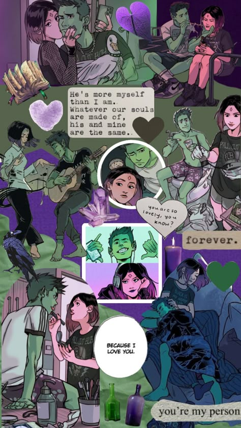 Beast Boy And Raven, Gabriel Picolo, Teen Titans Love, Raven Fanart, Dream Couple, Raven Beast Boy, Teen Titans Fanart, Teen Titan, Univers Dc