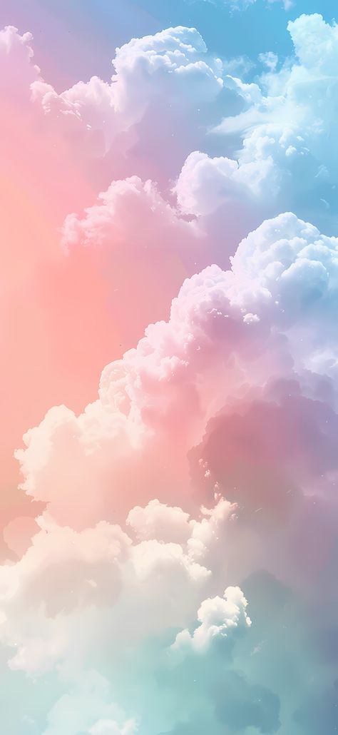 Pink Sky Wallpaper Iphone, Calming Iphone Wallpaper, Pastel Clouds Wallpaper, Cute Wallpaper Lockscreen, Kawaii Dreamy Wallpaper, Tab Wallpaper, Girly Background, Pink And Blue Sky Wallpaper, Pinky Wallpaper