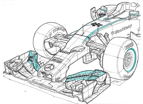 Mercedes W05 Hybrid F1 World Champion 2015 Formula 1 Drawing, Drawing Easy Sketch, Formula 1 Helmet, Drawing Sketch Ideas, F1 Artwork, F1 Mercedes, Helmet Drawing, Grand Prix Posters, F1 Art