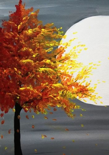 Learn to Paint Fall Tree in Moonlight tonight at Paint Nite! Our artists know exactly how to teach painters of all levels - give it a try! Painting History, Fall Tree Painting, Easy Landscape Paintings, Fall Canvas Painting, Christmas Paintings On Canvas, Fall Canvas, Canvas For Beginners, Paint Nite, Simple Canvas Paintings