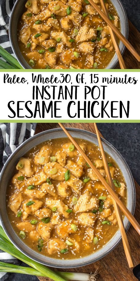 Instant Pot Sesame Chicken, Whole30 Instant Pot, Sesame Chicken Recipe, Healthy Weeknight Dinners, Paleo Recipes Easy, Healthy Instant Pot Recipes, Sesame Chicken, Instant Pot Dinner Recipes, Paleo Whole 30