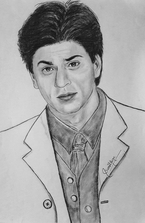 SRK King Khan sketch Srk Drawing Sketch Easy, Shahrukh Khan Drawing Easy, Shahrukh Khan Sketch Easy, Shahrukh Khan Sketch, Srk Drawing, Srk Sketch, Marvel Art Drawings, Pencil Sketches Easy, Sketch Practice