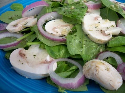 Mushroom Salad Recipe, Salad And Dressing, Bacon Mushroom, Mushroom Spinach, Spinach Mushroom, Spinach Salad Recipes, Mushroom Salad, Bacon Stuffed Mushrooms, Spinach Stuffed Mushrooms