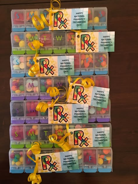 “Pill” organizer gift for my technicians on National Pharmacy Technician Day Pharmacist Gift Ideas Diy, Pharmacy Technician Week Ideas, National Technician Day Gifts, Pharmacy Christmas Gifts, Pharmacy Career Day Ideas, Pharmacy Grand Opening Ideas, Pharmacy Survival Kit, Pharmacy Goodie Bags, Pharmacy Appreciation Week