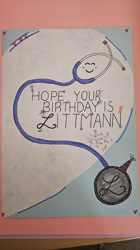 Happy Birthday Card for a medical student/physiotherapist. "Hope your birthday is Littmann" #stethoscope #birthday #handmade #Pun #brother Littmann Stethoscope, Birthday Cards Diy, Happy Birthday Card, Medical Students, Diy Birthday, Happy Birthday Cards, Birthday Cards, Happy Birthday, Medical