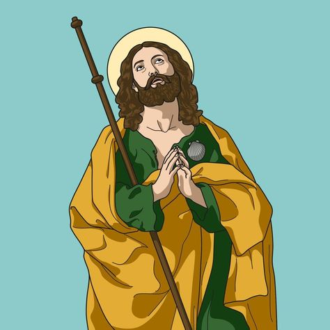 Saint James The Greater, Catholic Orders, St James The Greater, Corpus Domini, Jesus Art, Saint James, Catholic Art, Jesus Pictures, Color Vector