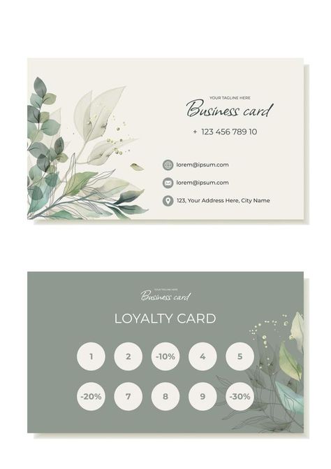 Spa Advertising, Massage Business, Beauty Salons, Loyalty Card, Massage Therapist, Natural Style, Business Card Template, Post Templates, Psychologist