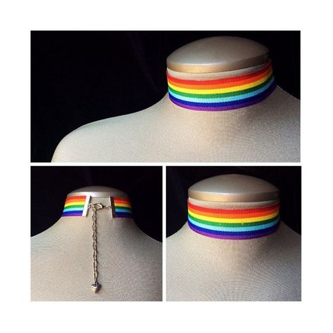 Rainbow Gay Pride! Beautiful and vibrant “7 colour” pride necklace for men, women and teens.... Totally adjustable and available in silver or bronze.... (For men please leave me a message with neck circumference - there will be no extra charge)... Very soft,durable and comfortable “two sided, Rainbow Wedding Theme, Lgbtq Fashion, Rainbow Choker, Pride Necklace, Shared Closet, Sea Illustration, Rainbow Pillow, Pride Jewellery, Gay Outfit