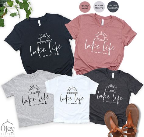 Lake T Shirts Ideas, Lake T Shirts, Lake Tshirt Designs, Lake Clothes, Lake Shirts, Family Trip Shirts, Lake Life Shirt, Lake Vibes, Vacation Tshirts