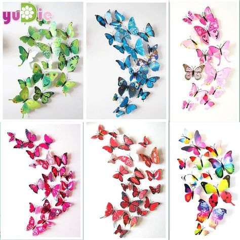 Magnet Wall, Butterfly Party Decorations, Girls Wall Stickers, Butterfly Magnet, Magnet Fridge, 3d Butterfly Wall Stickers, Butterfly Party, 3d Rose, 3d Butterfly