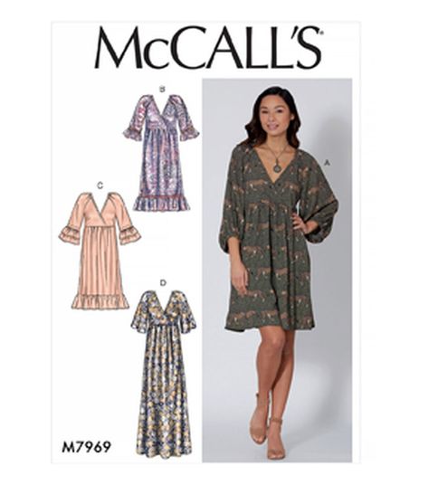 McCall's M7969 Size XS to 2XL Misses Dress Sewing Pattern | JOANN Mccalls Dress, Boho Mode, Mode Boho, Mccalls Sewing Patterns, Miss Dress, Boho Style Dresses, Different Dresses, Maxi Robes, Mccalls Patterns