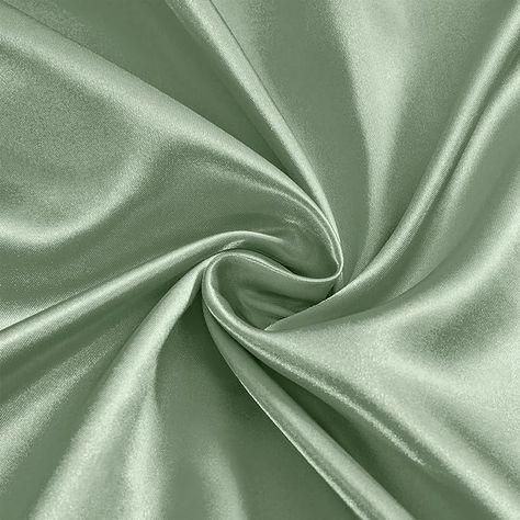 Amazon.com: Ersmak Sage Green Satin Fabric by The Yard, 60" Wide Shiny & Soft Charmeuse Silky Satin Fabric for DIY Craft, Wedding Decorations, Sewing, 1 Yard : Everything Else Sage Color Fabric, Sage Green Fabrics, Sage Green Satin Fabric, Green Cloth Texture, Satin Aesthetic, Academy Design, Green Satin Fabric, Sage Green Fabric, Sage Green Colour