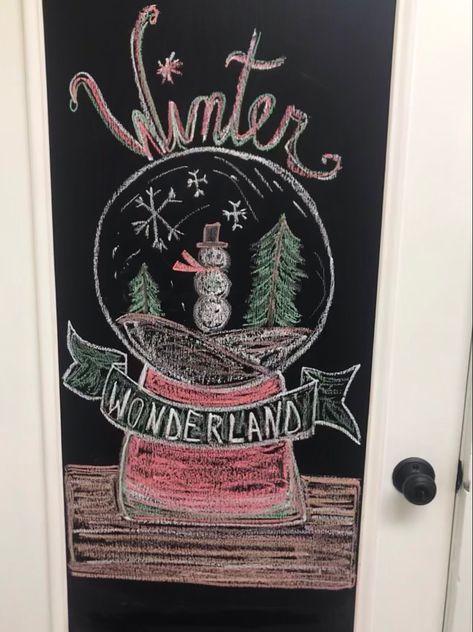 Snowglobe Chalkboard Art, Christmas Chalkboard Art, Christmas Chalkboard, Chalkboard Ideas, Board Art, Chalk Drawings, Chalkboard Art, Chalk Art, Winter Wonderland