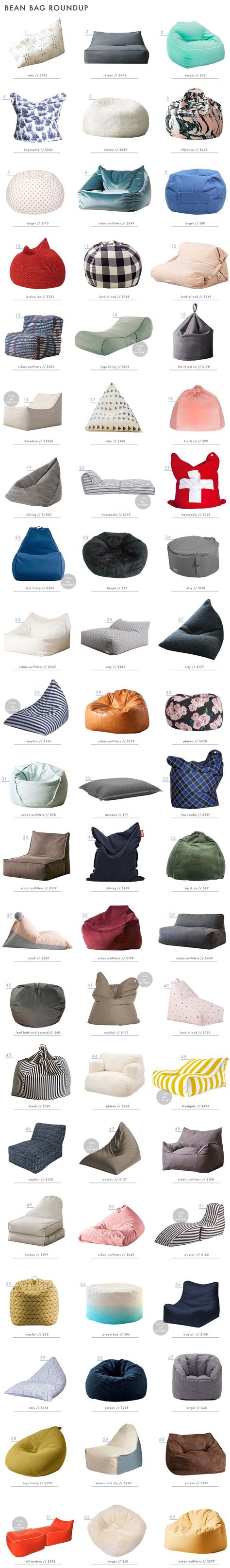 Emily-Henderson_Bean-Bags_Roundup1 Bedroom Bean Bags, Diy Bean Bag, Affordable Sofa, Pillow Combos, Emily Henderson, Good Old Days, Floor Seating, Bean Bags, Teen Bedroom Decor