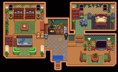 Stardew Farms, Stardew Valley Layout, Stardew Valley Tips, Stardew Valley Farms, Farm Layout, Island House, Minecraft Designs, Stardew Valley, House Layouts