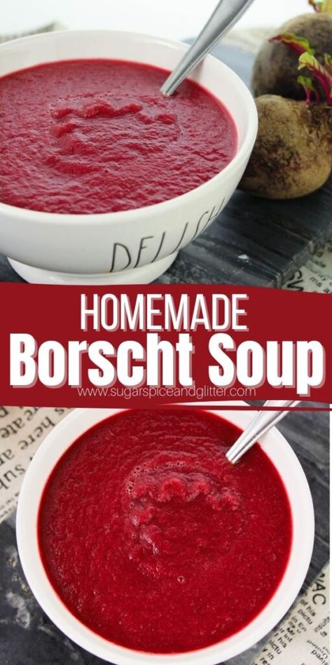 Canning Borscht Soup Recipe, Beet Broth Recipe, Beet And Potato Soup, Polish Beet Soup Borscht Recipe, Creamy Borscht Soup Recipe, Red Beet Soup, Beet Soup Recipes Borscht, Borchtch Soup Recipes, Borchtch Soup