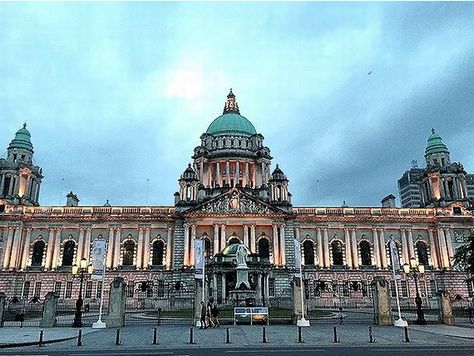 Belfast City Hall at night Belfast City Hall, Uk Map, Irish Breakfast, Gantry Crane, Belfast City, George Best, Van Morrison, Brown Eyed Girls, Airport City