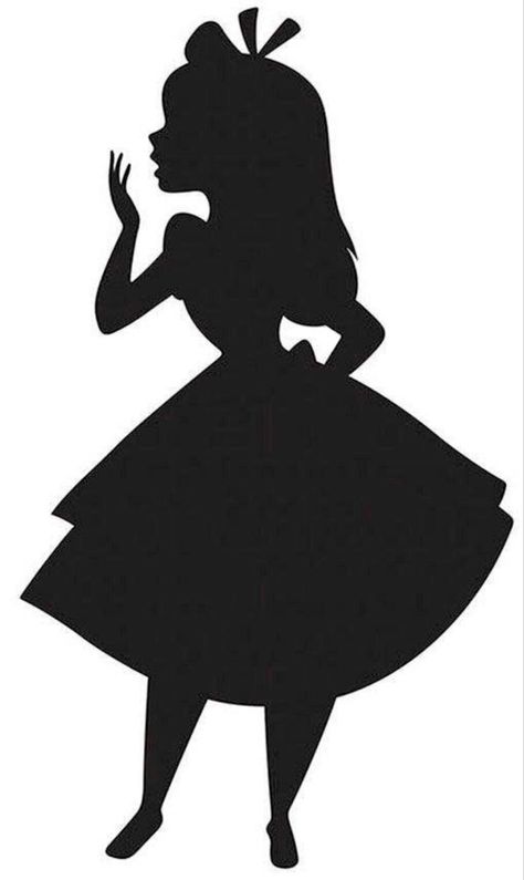 Alice In Wonderland Silhouette Templates, Disney Silhouette Art Stencil, Silhouette Art Disney, Snow White Silhouette, Tinkerbell Christmas, Alice In Wonderland Silhouette, Silhouette Printables, Disney Silhouette Art, Alice In Wonderland Tea Party Birthday