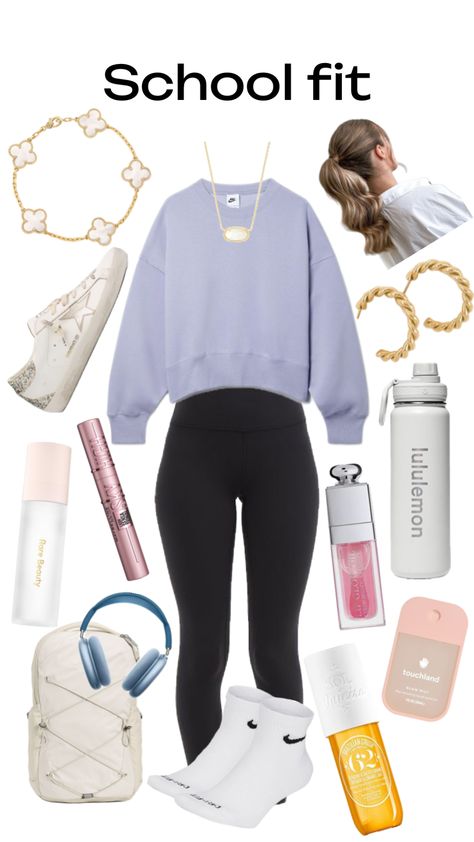 school fit Outfit Inspo For School Leggings, Fits For School Cute, Easy School Outfits Casual, Cute Outfits For School Leggings, Really Cute Outfits For School, Cute Outfits For Middle School, Aesthetic School Outfits, Outfits For School Leggings, Cute Fits For School