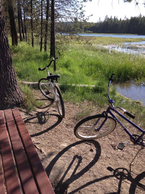 Biking in Sunriver, Oregon. Oregon Summer Aesthetic, 2024 Manifesting, Sunriver Oregon, Teenage Summer, Oregon Summer, The Paper Kites, Summer Vision, Oregon Vacation, Bike Trip