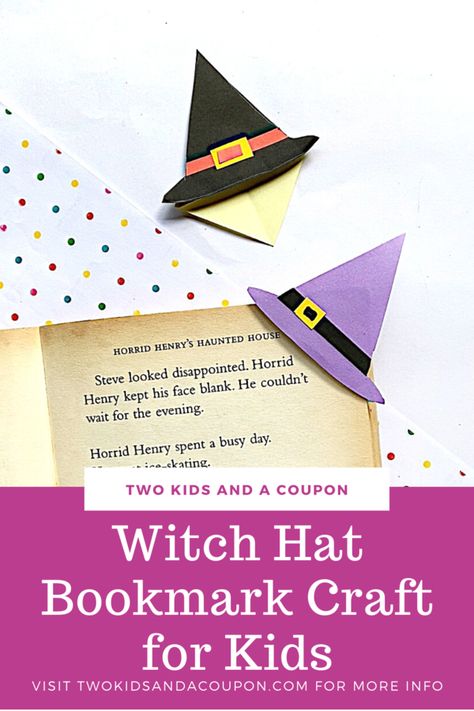 There’s nothing like good scary books for kids and adults as Halloween approaches and this fun witch hat bookmark can help you mark your place. Great for a Halloween craft to make at home, project for Halloween parties or to make as a gift, here is how to make this Halloween bookmark with your children. This fun witch hat bookmark can help your child mark their place in their favorite books after the project is done. Here is how to make it! Scary Books For Kids, Best Scary Books, Craft For Halloween, Kids Craft Supplies, Scary Books, Fun Halloween Crafts, Bookmark Craft, Work Diy