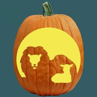 10 Great Christian Pumpkin Carving Ideas - Beliefnet Christian Pumpkin Carving, Christian Halloween Crafts, Cool Pumpkin Designs, Christian Pumpkin, The Lion And The Lamb, Pumpkin Carving Pattern, Lion And The Lamb, Pumpkin Carving Patterns Free, Pumpkin Carving Stencils Free