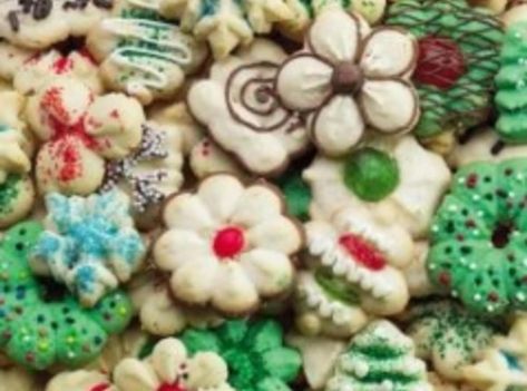 Classic Spritz Cookies (Wilton) #spritz #cookie press #justapinchrecipes Classic Spritz Cookies, Cookie Press Recipes, Spritz Cookie Recipe, Spritz Recipe, Spritz Cookies, Cookie Press, Xmas Cookies, Beltane, Tea Cakes