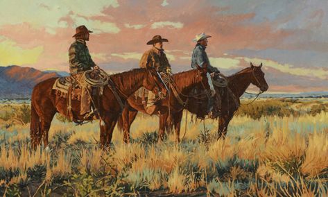 Tyler Crow, Waiting on the Outside Circle, oil, 24 x 40. Western Pictures, Western Images, Wild West Art, Cowboy Artists, Western Frontier, Cowboy Life, Cowboy Pictures, Cow Boys, Western Artwork