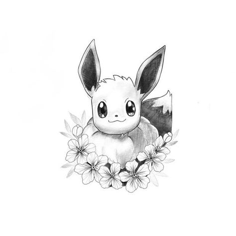 Eevee Tattoo Design, Eevee Tattoo, Burnt Hats, Dark Disney Tattoo, Pikachu Tattoo, Sunflower Tattoo Sleeve, Her Tattoo, Minimalist Tattoo Ideas, One Tattoo