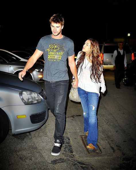 Miley Cyrus Chronological | April 9, 2010: Miley having dinner at Teru Sushi with Liam | Instagram Miley Cyrus And Liam Hemsworth, Miley And Liam, Bf Goals, Liam Hemsworth, Miley Cyrus, Pop Culture, Hollywood, On Instagram, Instagram