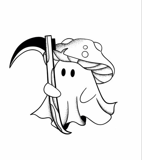 Ghost Mushroom Drawing, Ghost Mushroom, Mushroom Ghost, Magnet Ideas, Halloween Coloring Sheets, Ghost Tattoo, Mushroom Drawing, Pokemon Tattoo, Owl Logo