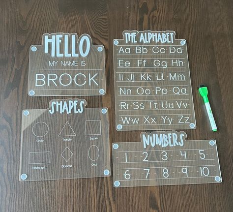 Acrylic Writing Board, Clear Acrylic Laser Projects, Acrylic Cricut Ideas, Laser Engraving Acrylic Ideas, Acrylic Sheet Diy Projects, Acrylic Board Ideas, Laser Acrylic Projects, Glowforge Acrylic Projects, Cricut Acrylic Projects