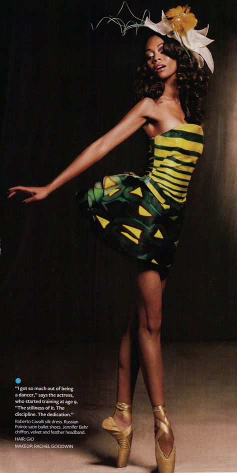 Zoe Saldana makes a beautiful ballerina. Ballet Inspired Fashion, Black Ballerina, Misty Copeland, Ballerina Dancing, Instyle Magazine, Dance Movement, Dance With Me, En Pointe, Dance Dance Dance