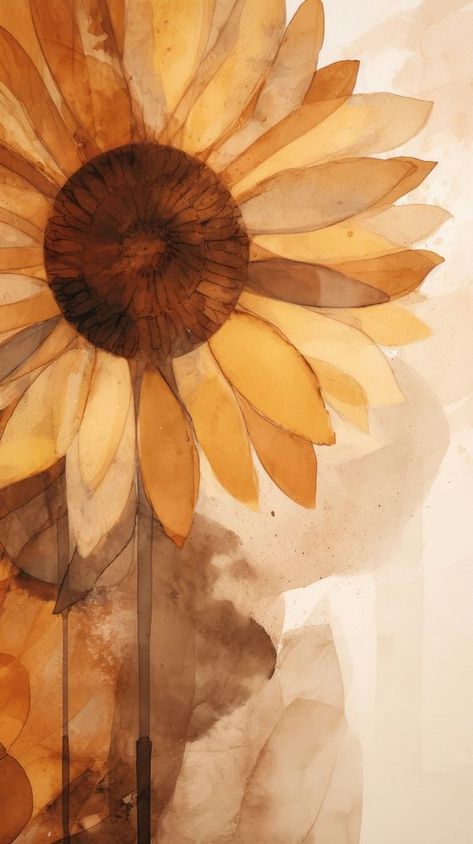 Sunflower painting plant art. | free image by rawpixel.com / Boom Sunflower Wallpaper Aesthetic Vintage, Brown Flowers Aesthetic, Aesthetic Mobile Wallpaper, Summer Wallpaper Phone, Flower Wallpaper Aesthetic, Aesthetic Mobile, Sunflower Aesthetic, Fall Sunflowers, Sunflower Background