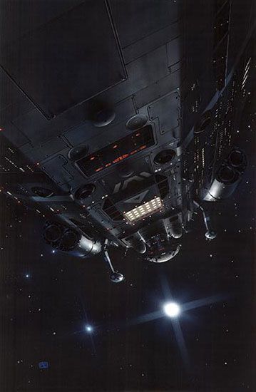 Deep Space Peter Elson, 1989 Cover, Scifi Inspiration, Interstellar Travel, Futuristic Vehicles, Famous Artists Paintings, Vehicle Concept, Scifi Art, Sci Fi Spaceships