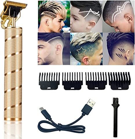 Pro T Outline Clippers Trimmer, Goldseaside Electric Pro Li Outline Trimmer T Blade Trimmer Cordless Rechargeable, Professional Baldheaded USB Rechargeable Trimmer Hair Clipper for Men(Gold) … Hair Clippers For Men, Mens Hair Clippers, Barber Clippers, Trimmer For Men, Electric Hair, Hair Clipper, Beard Trimming, Hair Trimmer, Hair Clippers