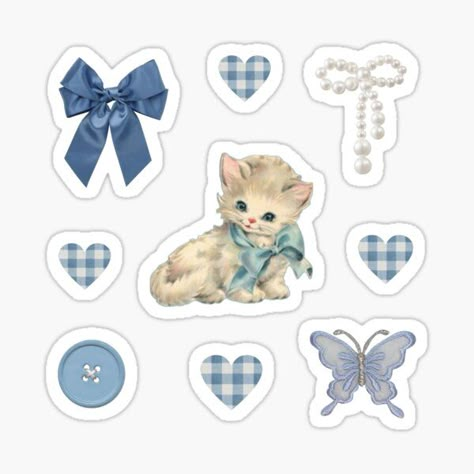 "coquette vintage sticker pack" Sticker for Sale by audreycore Blue Vintage Stickers, Stickers Packs Printable, Blue Stickers Printable, Coquette Stickers Printable, Blue Stickers Aesthetic Printable, Cute Blue Stickers, Blue Stickers Aesthetic, Coquette Stickers, Sticker For Journal