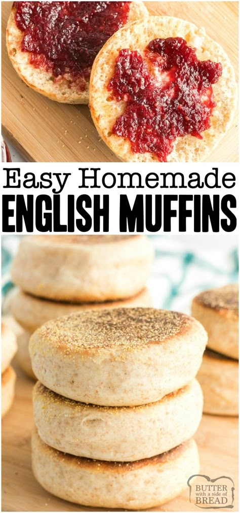 English Muffin Recipe Videos, Home Made English Muffins, English Muffin Recipe, English Muffin Bread, English Muffin Recipes, Homemade English Muffins, Muffin Bread, Nooks And Crannies, English Muffins