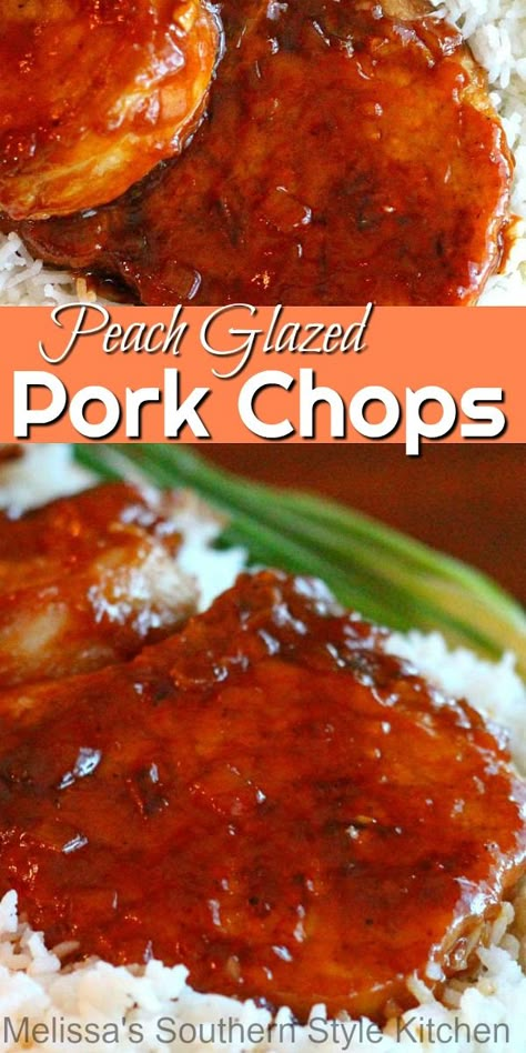 Peach Jam Pork Chops, Peach Preserves Pork Chops, Pork Chops With Peach Preserves, Peach Reduction Sauce, Peach Glazed Pork Chops, Apricot Pork Chops, Glazed Pork Chops Recipes, Braised Pork Chops, Peach Pork Chops